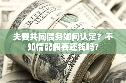 武汉夫妻共同债务如何认定？不知情配偶要还钱吗？