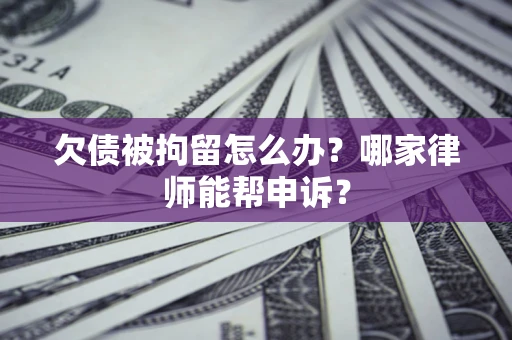 武汉欠债被拘留怎么办？哪家律师能帮申诉？