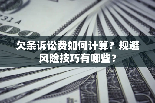 武汉欠条诉讼费如何计算？规避风险技巧有哪些？